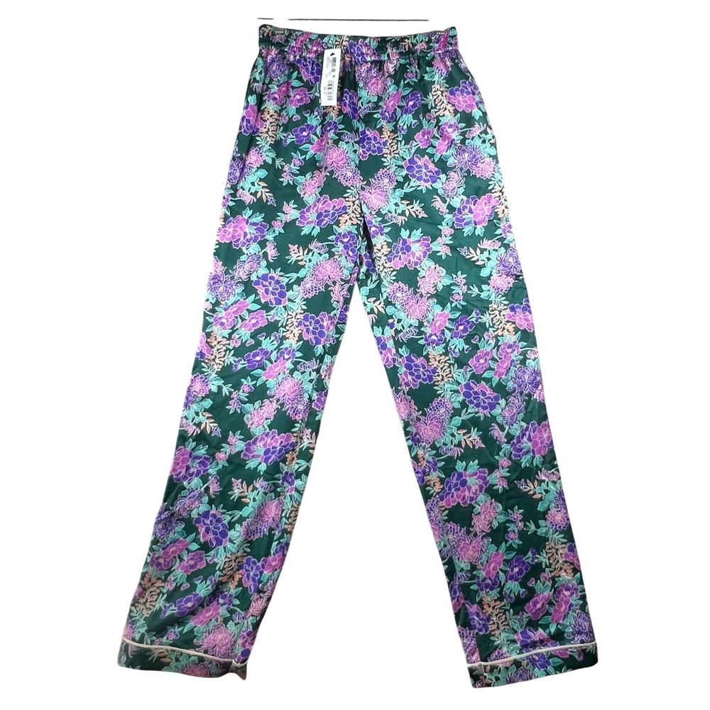 INC International Concepts Womens Floral Satin‎ Pajama Pants Tropical NWT Small